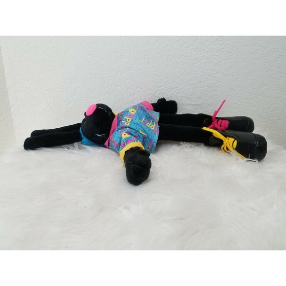 Dakin Sue Sona 1992 Black Rappit Rabbit Plush toy w/ Shirt Cap and Shoes 17" - Picture 6 of 9